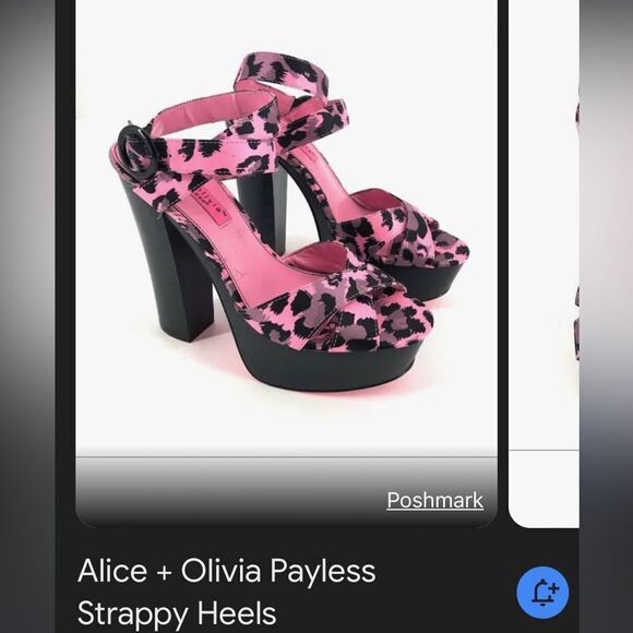 Vtg Y2K Alicia + Olivia for payless, ankle strap, chunky 5” heel w/ 2” platform. - Picture 3 of 9